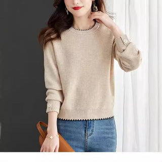 Women's Knitwear Simple Crew Neck Pullover Sweater - Phosgene