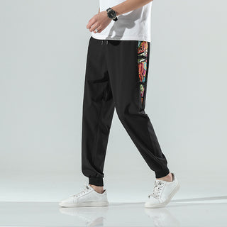 Plus Size Cropped Pants Chinese Style Men's Trendy Casual Pants Phosgene