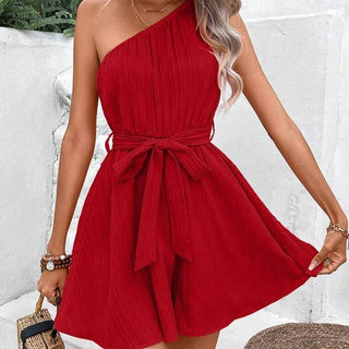 Shoulder Lace-up Sleeveless Jumpsuit Fashion Phosgene