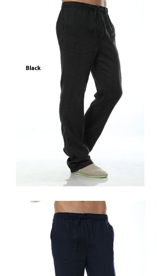 Men's Thin Casual Elastic Waist Linen Pant Phosgene