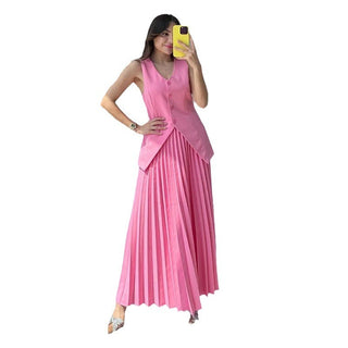 Women's Vest Pleated Skirt Elegant Two-piece Set - Phosgene