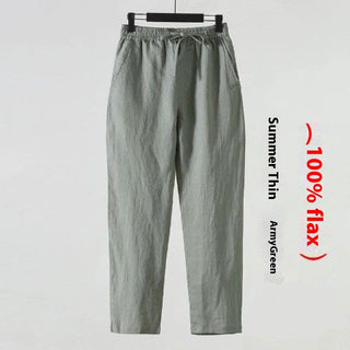 Cotton Linen Cropped Men's Casual Pants Style Phosgene