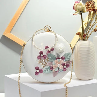 Cross-border Flower Dinner Stylish Round Banquet Handbag - Phosgene