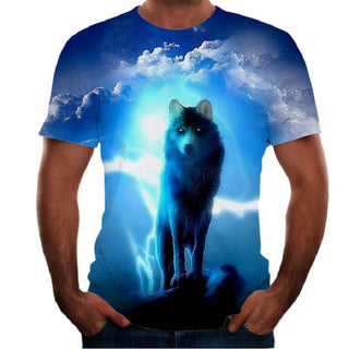 New Animal Print 3d T-shirt Men's Short Sleeve Phosgene