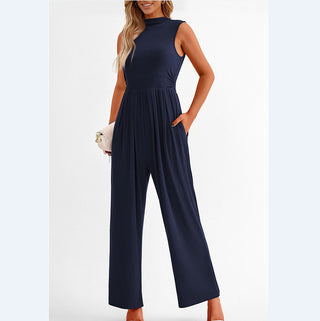 Women's Sleeveless Solid Color Casual Jumpsuit Phosgene