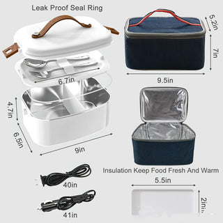 Car Mounted Household Stainless Steel Heating Lunch Box Phosgene