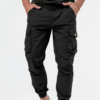 Men's Cargo Trousers With Three-dimensional Pockets Solid Color Casual Pants - Phosgene