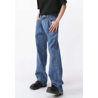 Simple Retro Casual Jeans Irregular Phosgene