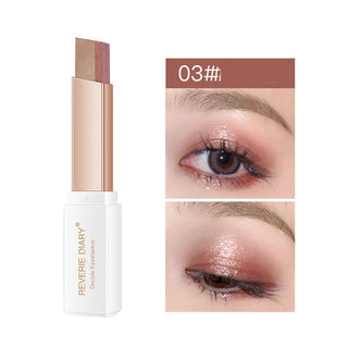 Lazy Eyeshadow Stick Stereo Gradient Shimmer Double Color Eye Shadow Pen Waterproof Easy To Wear Eyeshadow - Phosgene