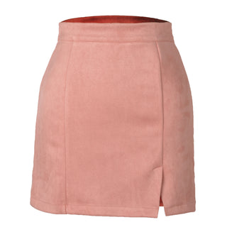 Autumn And Winter Suede A- Line Korean Style High Waist Fashion Sexy Skirt - Phosgene