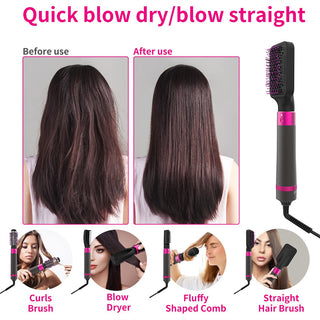 Professional 5 In 1 Hair Dryer Brush Dryer And Straightening Brush Electric Hair Styling Tool Automatic Hair Curler Beauty Supplies Gadgets - Phosgene