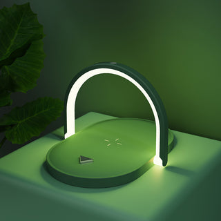 3 In 1 Foldable Wireless Charger Night Light Wireless Charging Station Stonego LED Reading Table Lamp 15W Fast Charging Light - Phosgene