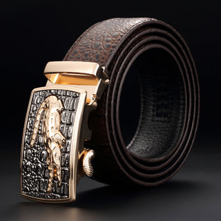 Men's Cowhide Automatic Buckle Waist Belt - Phosgene