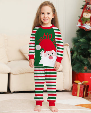 Family Christmas Pajamas Matching Sets Red Stripe Xmas Holiday Sleepwear Jammies Long Sleeve PJs Outfits - Phosgene