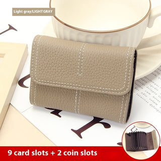 Large Capacity Women's Certificate Holder First Layer Cowhide Card Holder Wallet Phosgene