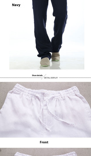 Men's Thin Casual Elastic Waist Linen Pant Phosgene