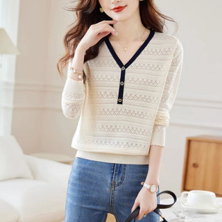 V-neck Sweater Thin Loose Outer Wear - Phosgene