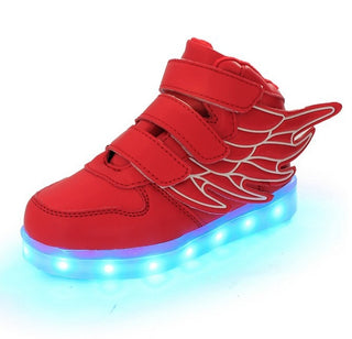 Children's shoes led light shoes children's wings light shoes usb charging colorful luminous shoes casual light shoes - Phosgene