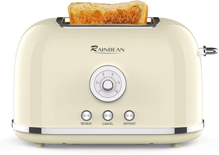 Toaster 2 Slice Retro Toaster Stainless Steel With 6 Bread Shade Settings And Bagel Cancel Defrost Reheat Function, Cute Bread Toaster With Extra Wide Slot And Removable Crumb Tray Phosgene