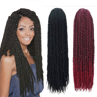 Crochet Braid Hair Synthetic Black Brown Senegalese Twist Crochet Twist Braids For Women - Phosgene