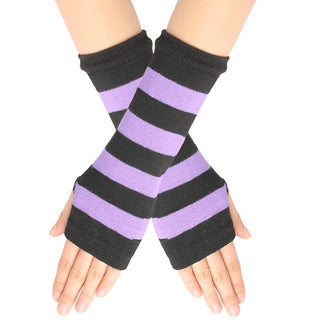 Knitted Finger-leaking Gloves Striped Thin - Phosgene