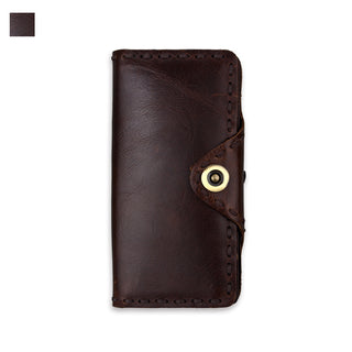 Vintage Men's Long Oily Leather First Layer Cowhide Wallet - Phosgene