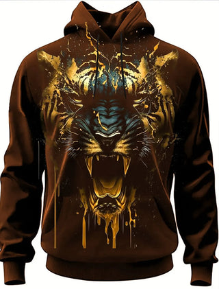 Fashion Brand Lion's Head 3D Hoodie Fashion Men And Women - Phosgene