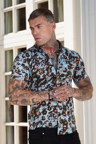 Loose Printed Short Sleeve Shirt Phosgene