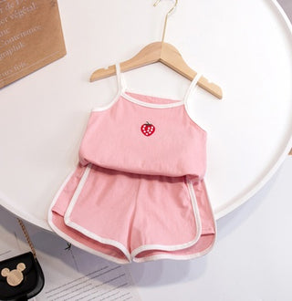 Girls' Home Service Suit Summer Suspender Pajamas Thin Style Western-style Vest Breathing Cotton Air-conditioning Suit - Phosgene