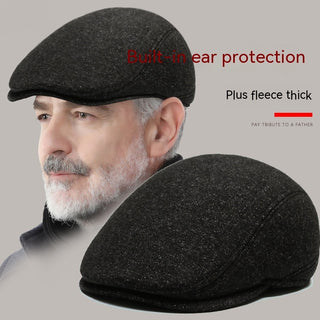 Outdoor Cycling Warm Short Brim Beret Middle-aged And Elderly Men Ear Protection Advance Hats - Phosgene