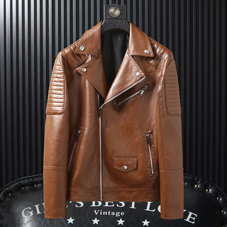 Spring And Autumn Slim-fitting Biker Leather Jacket - Phosgene