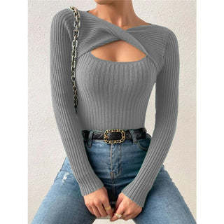 European And American Irregular Hollow Pullover Sweater - Phosgene