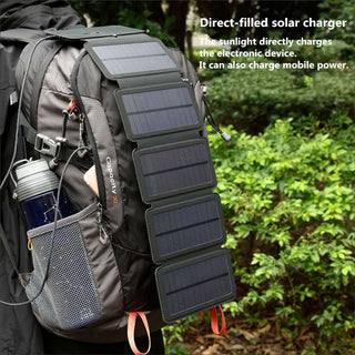 Outdoor Folding Solar Panel Charger Portable 5V 2.1A USB Output Devices Camp Hiking Backpack Travel Power Supply For Smartphones - Phosgene