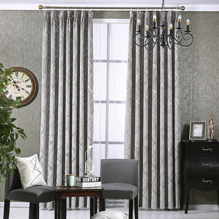 Solid Color Simple Modern Light Luxury Living Room Chenille Blackout Curtains - Phosgene