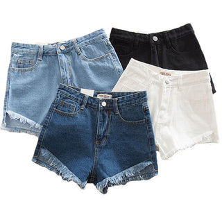 Summer Front Short Back Long High Waist Denim Shorts - Phosgene