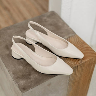 Pointed Toe Slingback Baotou Simple Low Heel Women's Shoes - Phosgene