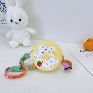 Silicone Children's Change Portable Crossbody Fruit Donut Shoulder Bag - Phosgene