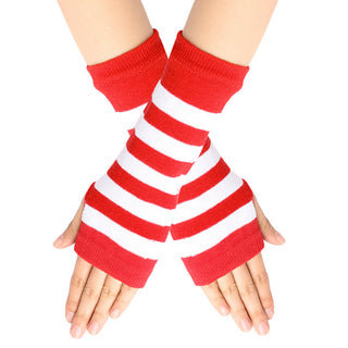 Knitted Finger-leaking Gloves Striped Thin - Phosgene