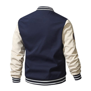 Retro Baseball Uniform Men's Thickened Loose Casual Jacket - Phosgene