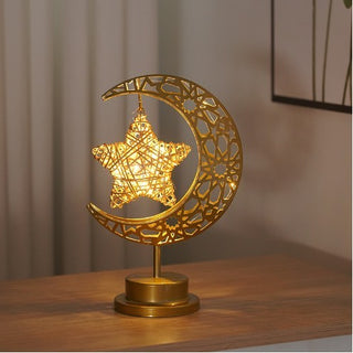 LED Modeling Lamp Creative Personality Iron Moon - Phosgene