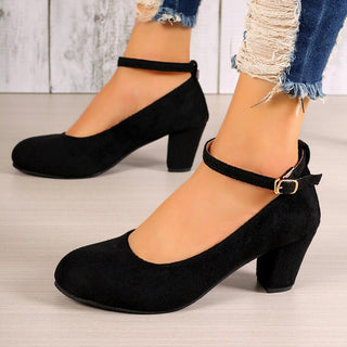 Oversized Shoes Women's High Heels Round Toe Suede - Phosgene