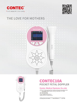 Pocket Fetal Doppler Digits Curve Display Pregnancy Baby Heart Rate Monitor,3Mhz Pink Phosgene