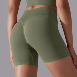 Hip Raise Skinny High Elastic Yoga Shorts - Phosgene