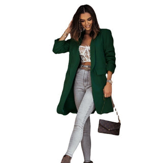 Women's Fashion Long Sleeved Suit Coat Windbreaker - Phosgene