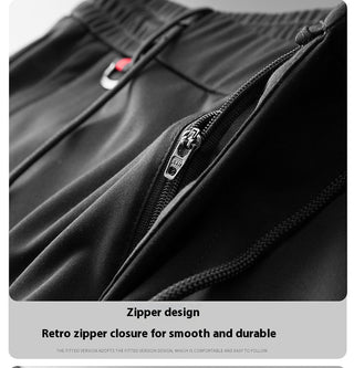 Summer Thin Elastic Waist Casual Pants Stretch Zipper Men's Pants Phosgene