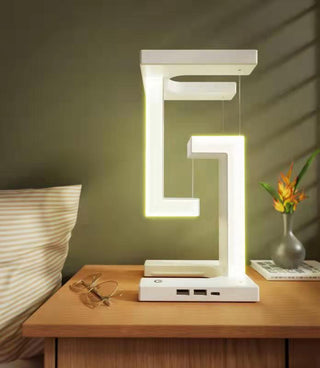 Creative Smartphone Wireless Charging Suspension Table Lamp Balance Lamp Floating For Home Bedroom - Phosgene