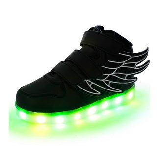 Children's shoes led light shoes children's wings light shoes usb charging colorful luminous shoes casual light shoes - Phosgene