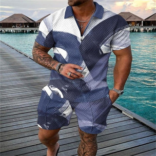 Fashion Short Sleeve Casual Men's Suit Phosgene