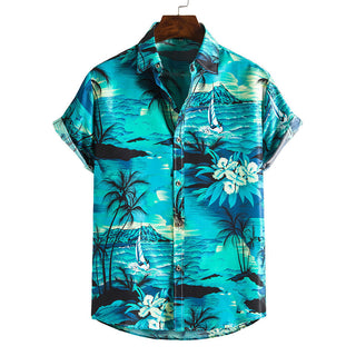 Men's Beach Shirt Hawaiian Short Sleeve Phosgene