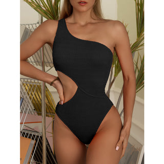 Swimsuit Womens  One Piece Bikini Solid Color One Shoulder Swimsuit - Phosgene